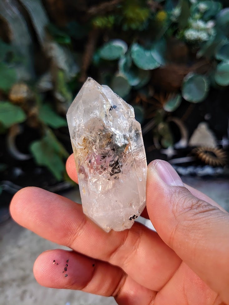 Double Terminated Tibetan Carbon included outlet Quartz