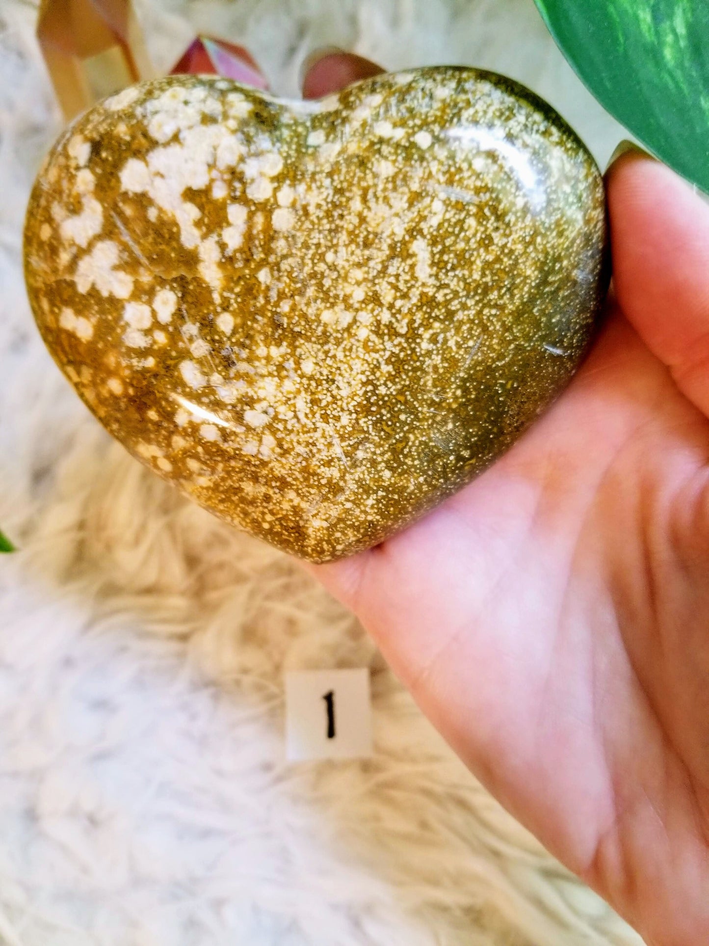 Ocean Jasper Hearts/ Gemstone Heart Carving for Crystal Healing/ Reiki/ Meditation