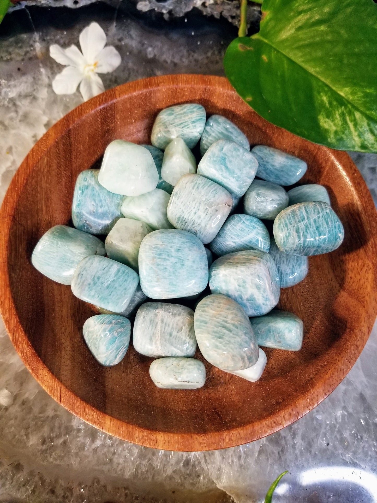 Amazonite Tumbled Stone from Brazil / Polished Pebbles/ for Crystal Healing & Grids/ Reiki/ Meditation/ Energy Work / Mineral Collecting