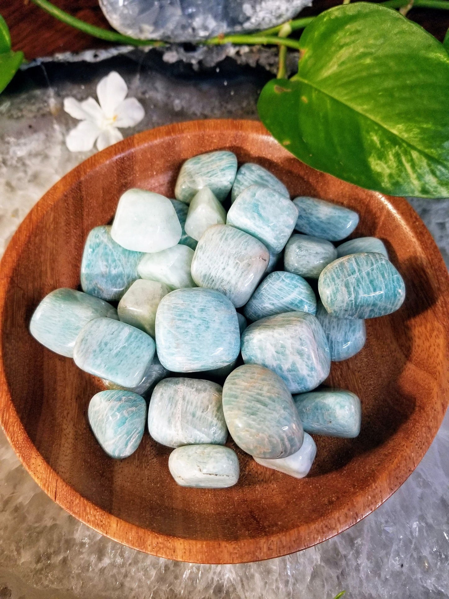 Amazonite Tumbled Stone from Brazil / Polished Pebbles/ for Crystal Healing & Grids/ Reiki/ Meditation/ Energy Work / Mineral Collecting