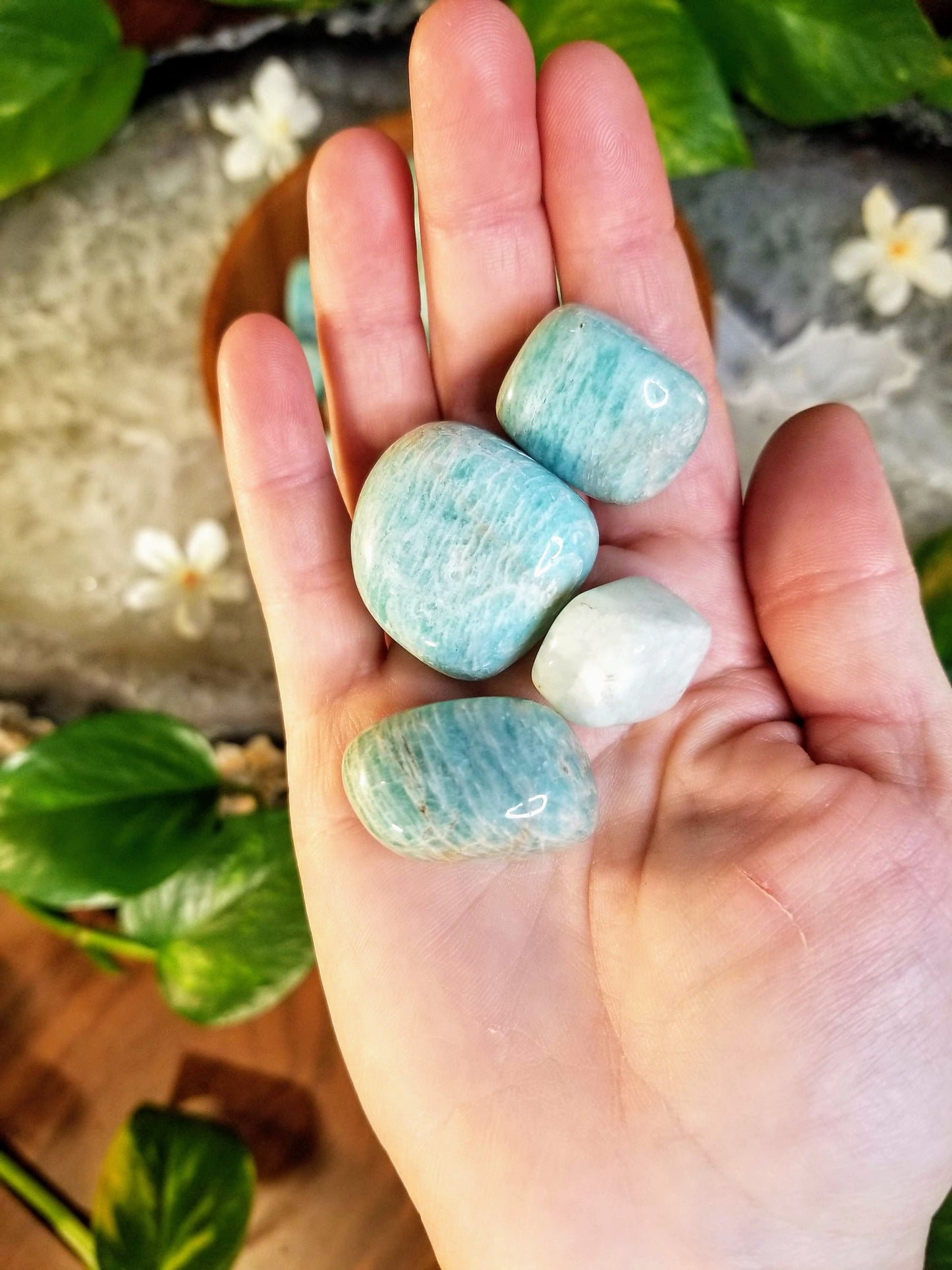 Amazonite Tumbled Stone from Brazil / Polished Pebbles/ for Crystal Healing & Grids/ Reiki/ Meditation/ Energy Work / Mineral Collecting