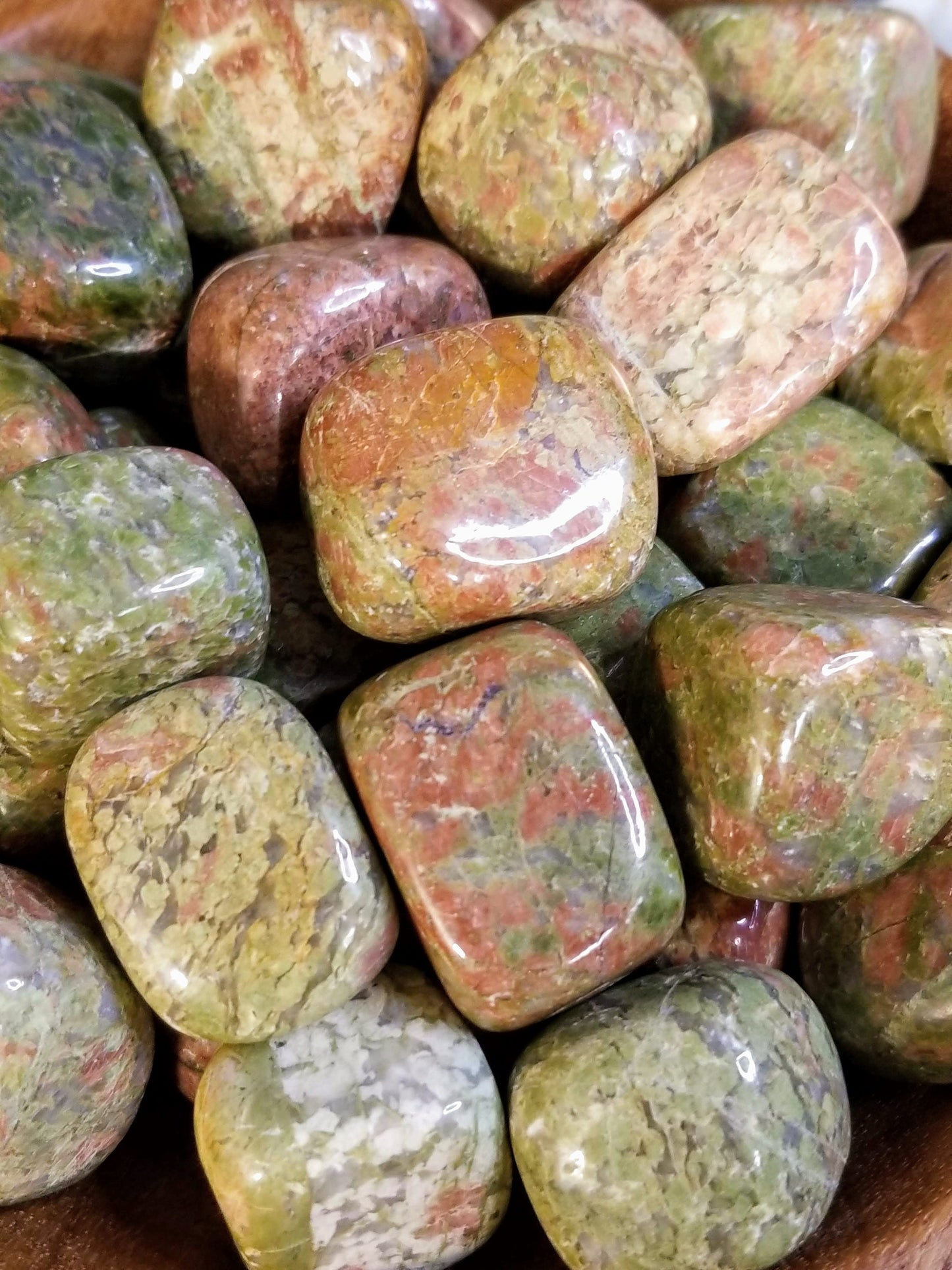 Unakite Tumbled Stone/ Polished Pebbles/ for Crystal Healing and Grids/ Reiki/ Meditation/ Energy Work/ Gem and Mineral Collecting/ Gifts