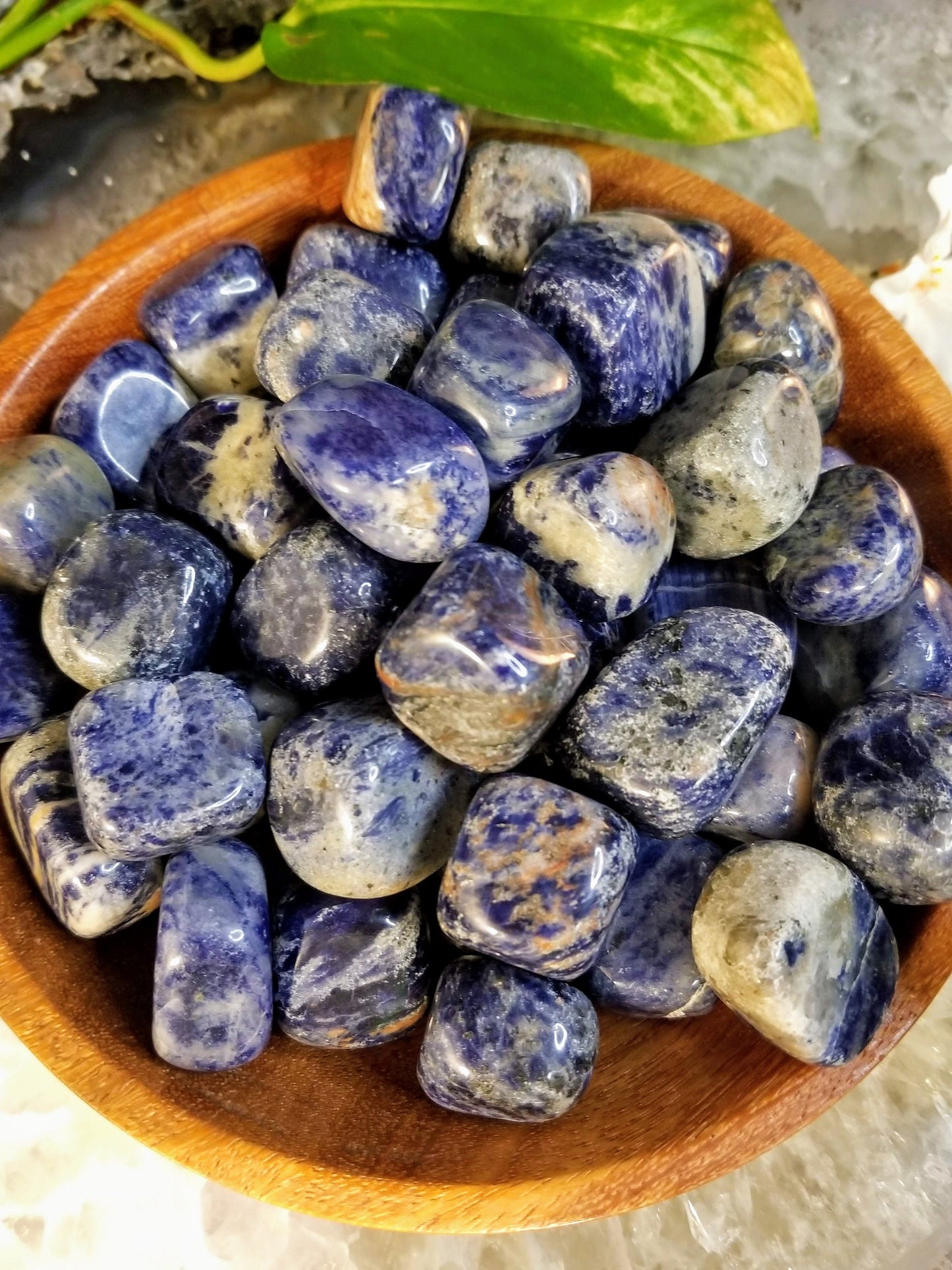 Sodalite Tumbled Stone/ Polished Pebbles/ for Crystal Healing & Grids/ Reiki/ Meditation/ Energy Work/ Gemstone and Mineral Collecting