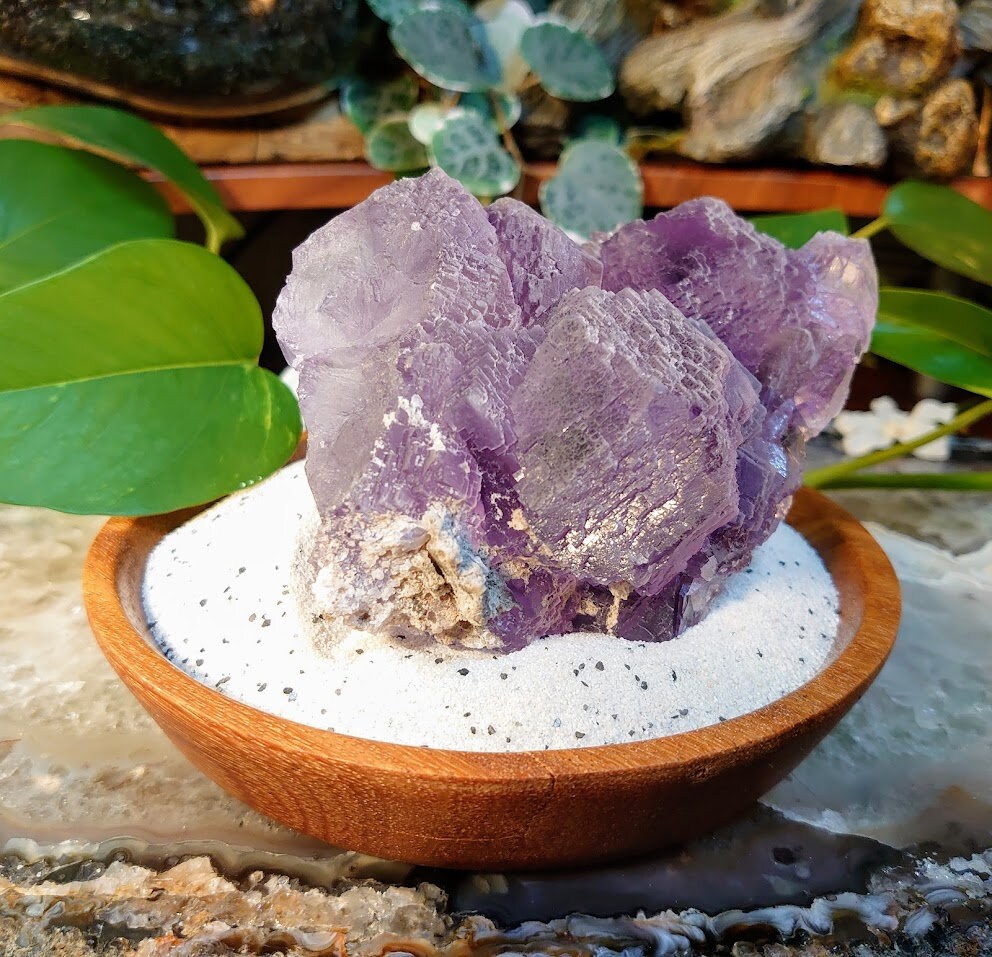 798g Beautiful Purple La Viesca Fluorite from Asturias, Spain for Altar and Home Decor / Collection / Reiki