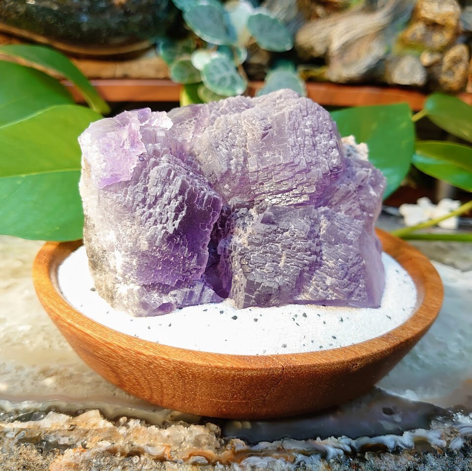 798g Beautiful Purple La Viesca Fluorite from Asturias, Spain for Altar and Home Decor / Collection / Reiki