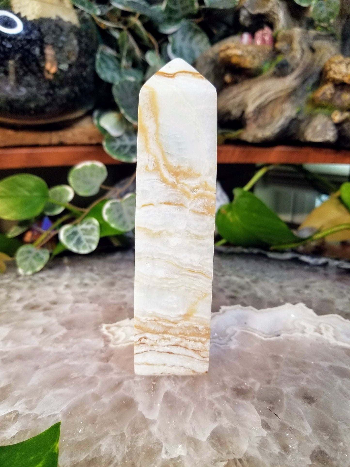 Blue Aragonite Obelisk/ Point/ Tower/ for Crystal Healing/ Reiki/ Meditation/ Gifts/ Mineral Collecting/ Gemstone Home & Altar Decor