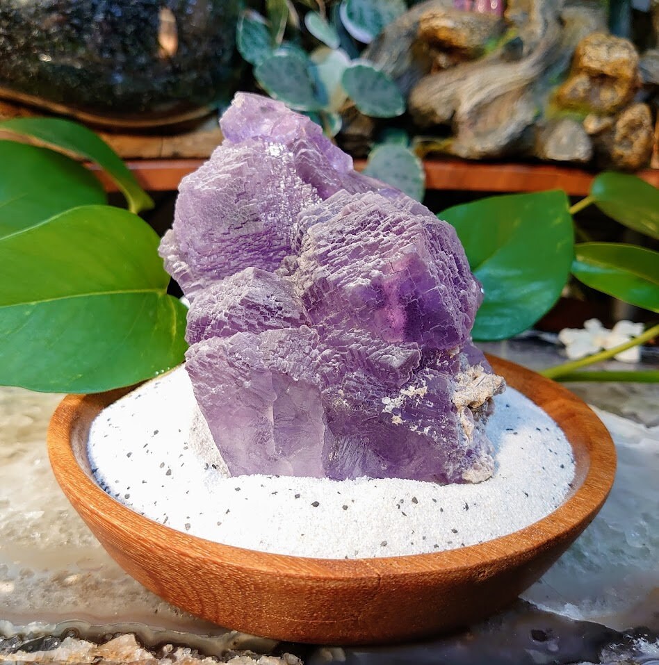 798g Beautiful Purple La Viesca Fluorite from Asturias, Spain for Altar and Home Decor / Collection / Reiki