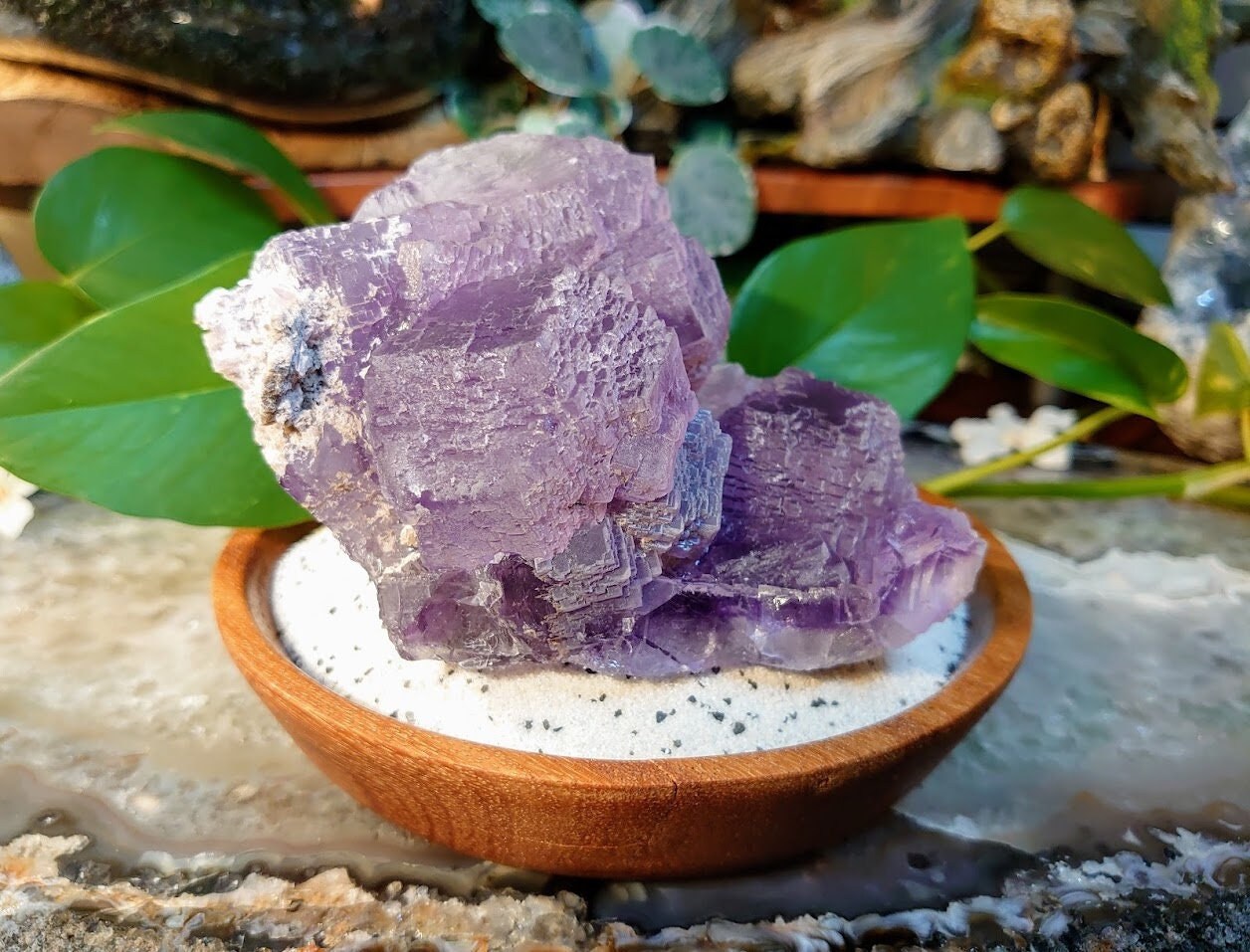 798g Beautiful Purple La Viesca Fluorite from Asturias, Spain for Altar and Home Decor / Collection / Reiki