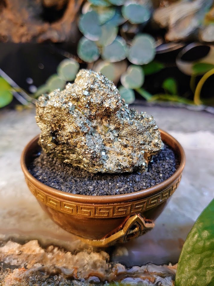 124g Cubic Pyrite Cluster from Silver King Mine, Utah for Collection / Home and Altar Decor / Gifting