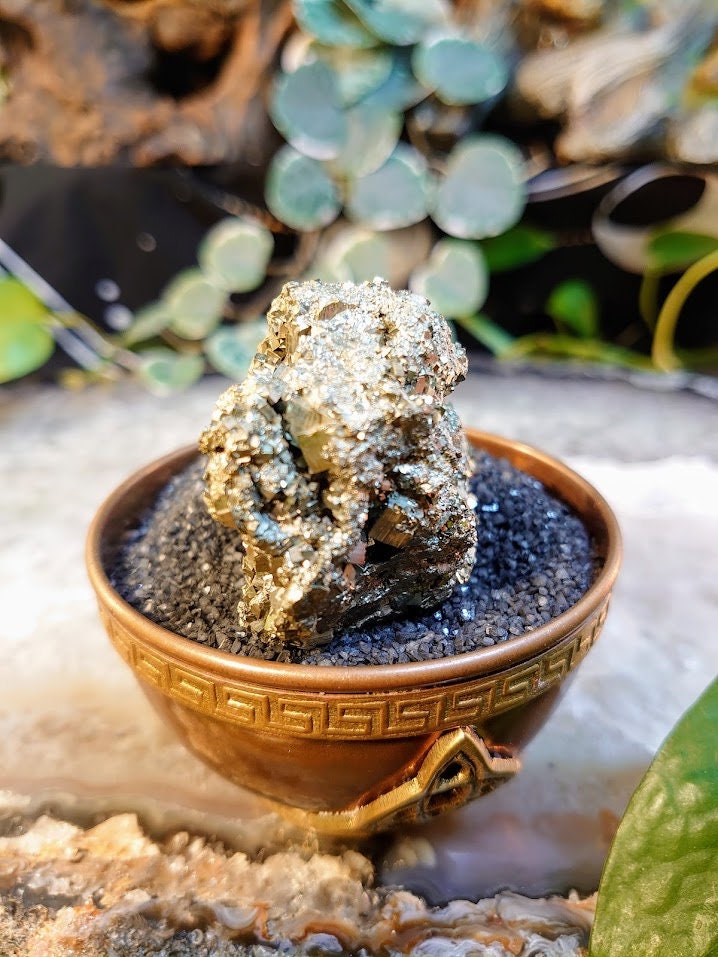 124g Cubic Pyrite Cluster from Silver King Mine, Utah for Collection / Home and Altar Decor / Gifting