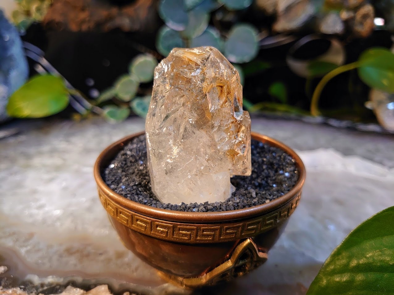 49.8g Double Terminated Skeletal Window Quartz Point with Rainbows from Pakistan for Crystal Grids/ Meditation / Collection