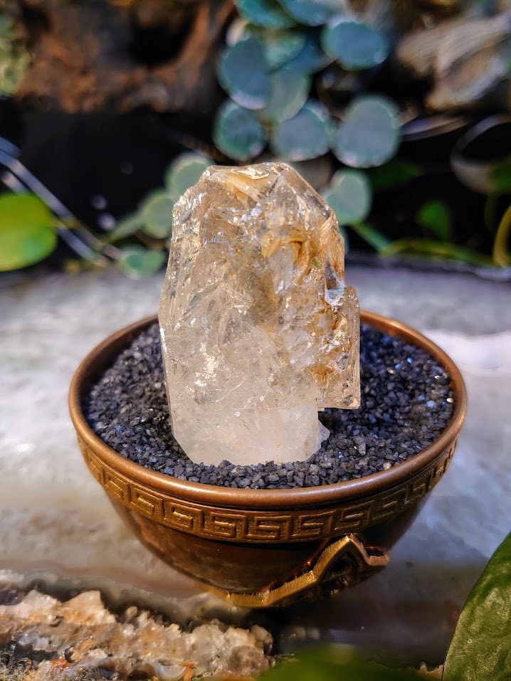 49.8g Double Terminated Skeletal Window Quartz Point with Rainbows from Pakistan for Crystal Grids/ Meditation / Collection