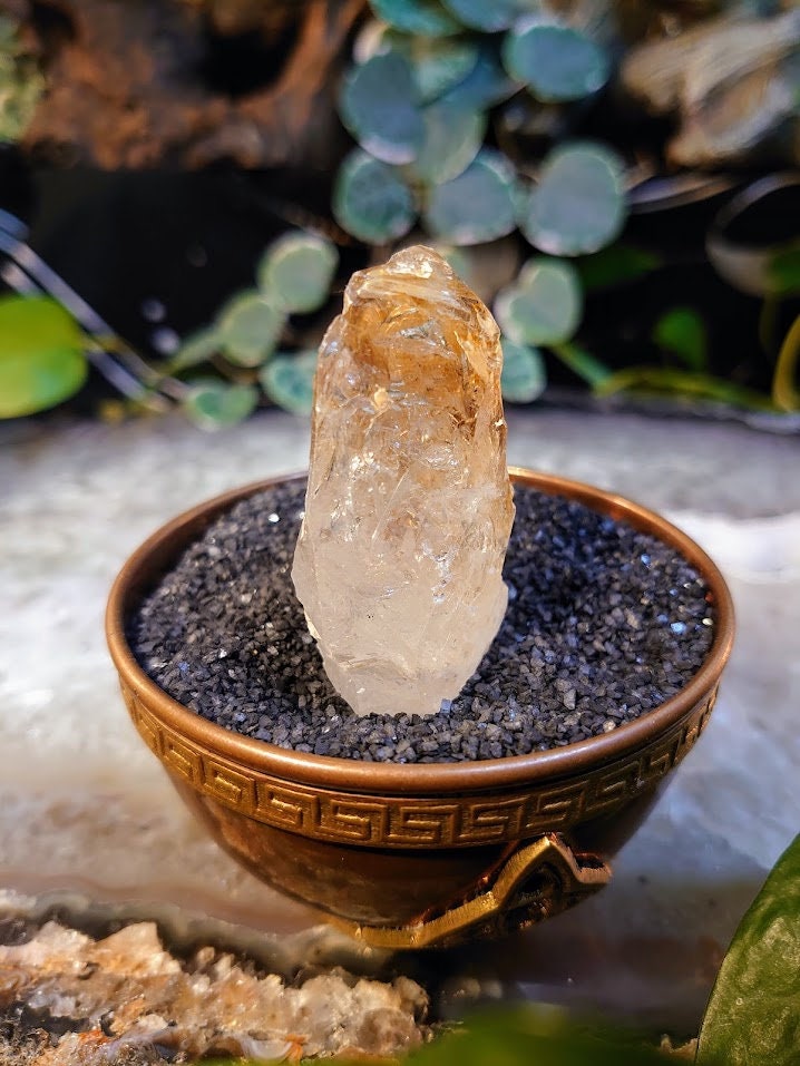 49.8g Double Terminated Skeletal Window Quartz Point with Rainbows from Pakistan for Crystal Grids/ Meditation / Collection