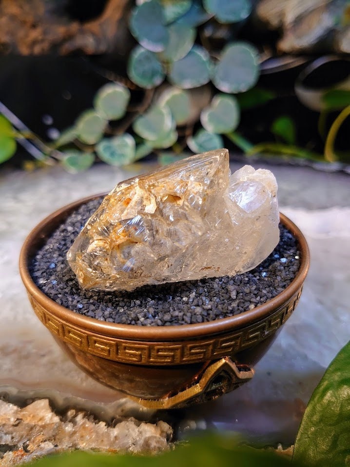 49.8g Double Terminated Skeletal Window Quartz Point with Rainbows from Pakistan for Crystal Grids/ Meditation / Collection