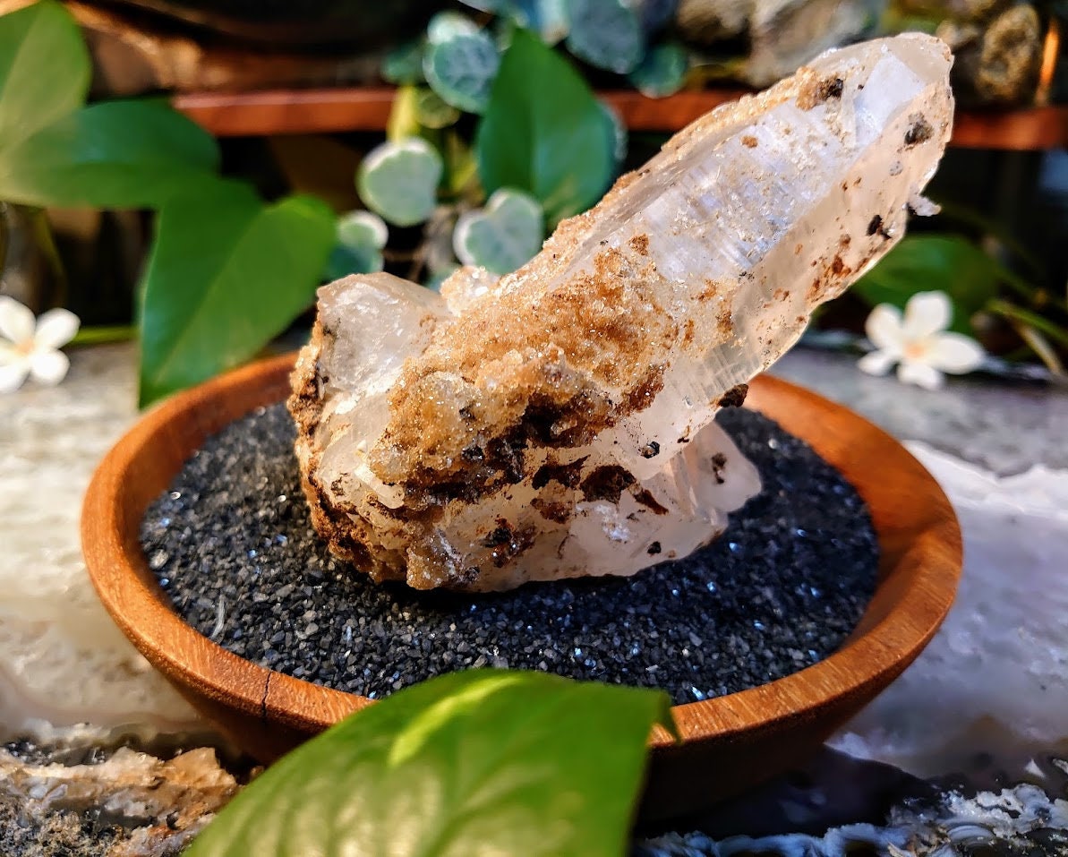 Quartz Cluster with Inesite Blades and Hubeite Druzy from Huangxi District, China for Collection / Home & Altar Decor / Unique / Energy Work