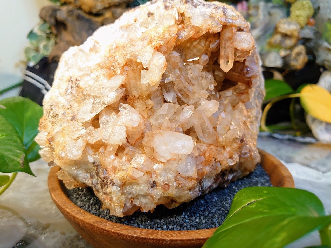 1,582g Large Hematoid Quartz Cluster/Geode on Matrix from Zambia for Home and Altar Decor / Collection / Energy / Cabinet Size Class