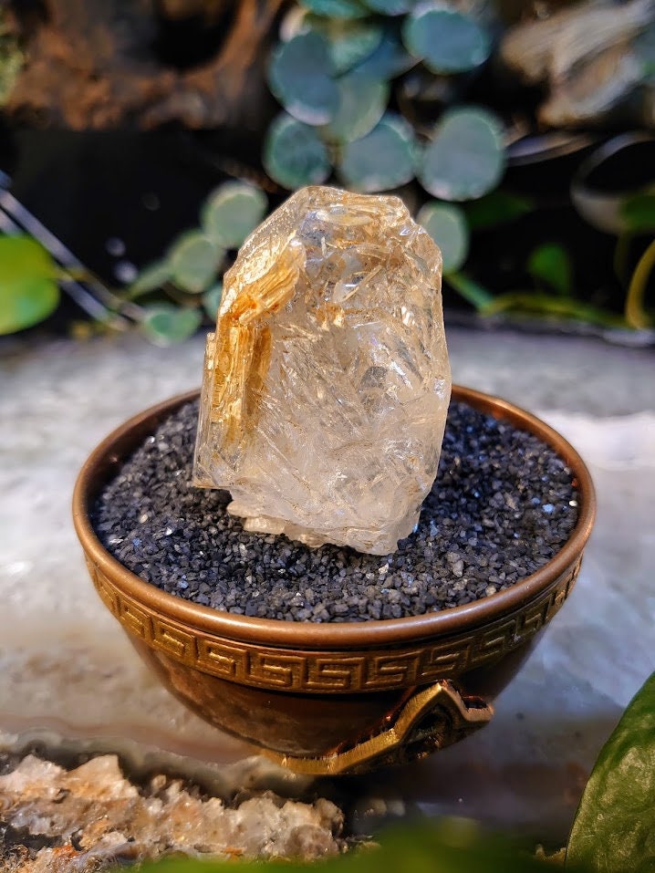 49.8g Double Terminated Skeletal Window Quartz Point with Rainbows from Pakistan for Crystal Grids/ Meditation / Collection