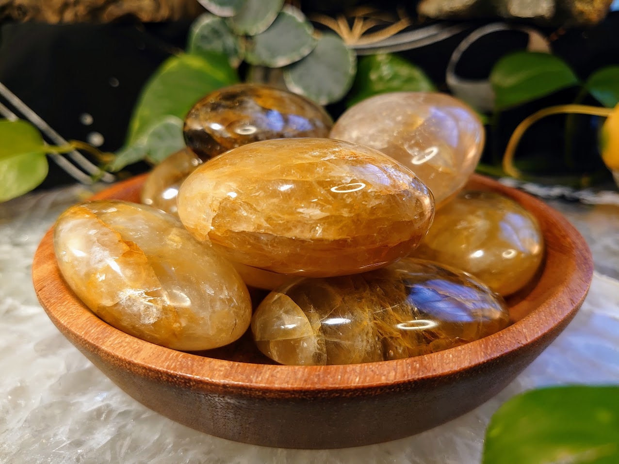 Limonite Golden Healer Palmstones/Gallet from Madagascar for Crystal Healing/ Reiki/ Meditation/ Crystal & Mineral Collectors