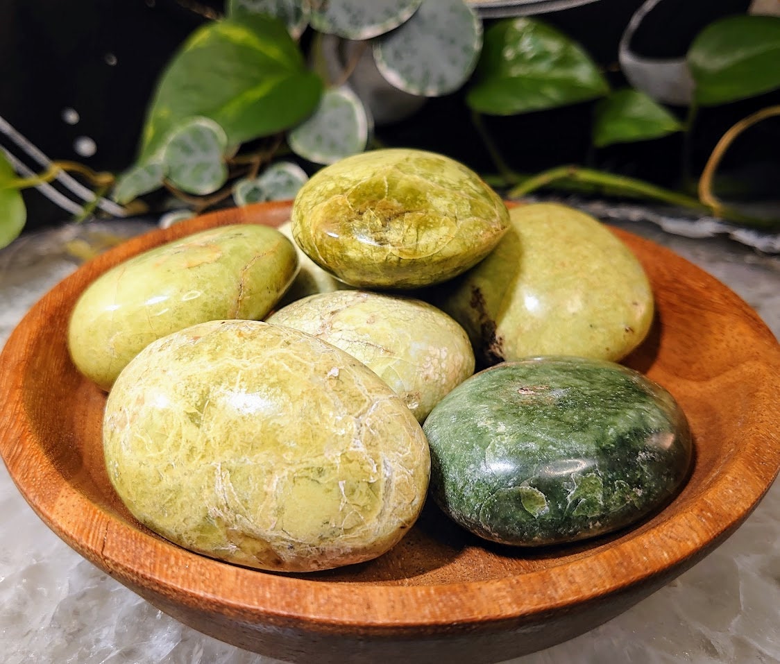 Green Opal Small Palmstones from Madagascar for Crystal Healing/ Reiki/ Meditation/ Crystal & Mineral Collectors