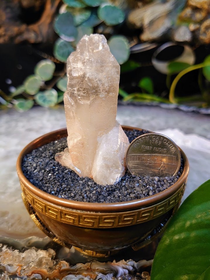 68.1g Hematoid Elestial Quartz Point/Cluster with Phantom from Zambia for Home and Altar Decor / Collection / Energy