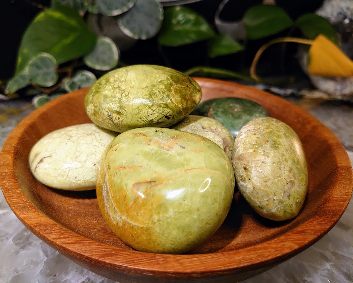 Green Opal Small Palmstones from Madagascar for Crystal Healing/ Reiki/ Meditation/ Crystal & Mineral Collectors