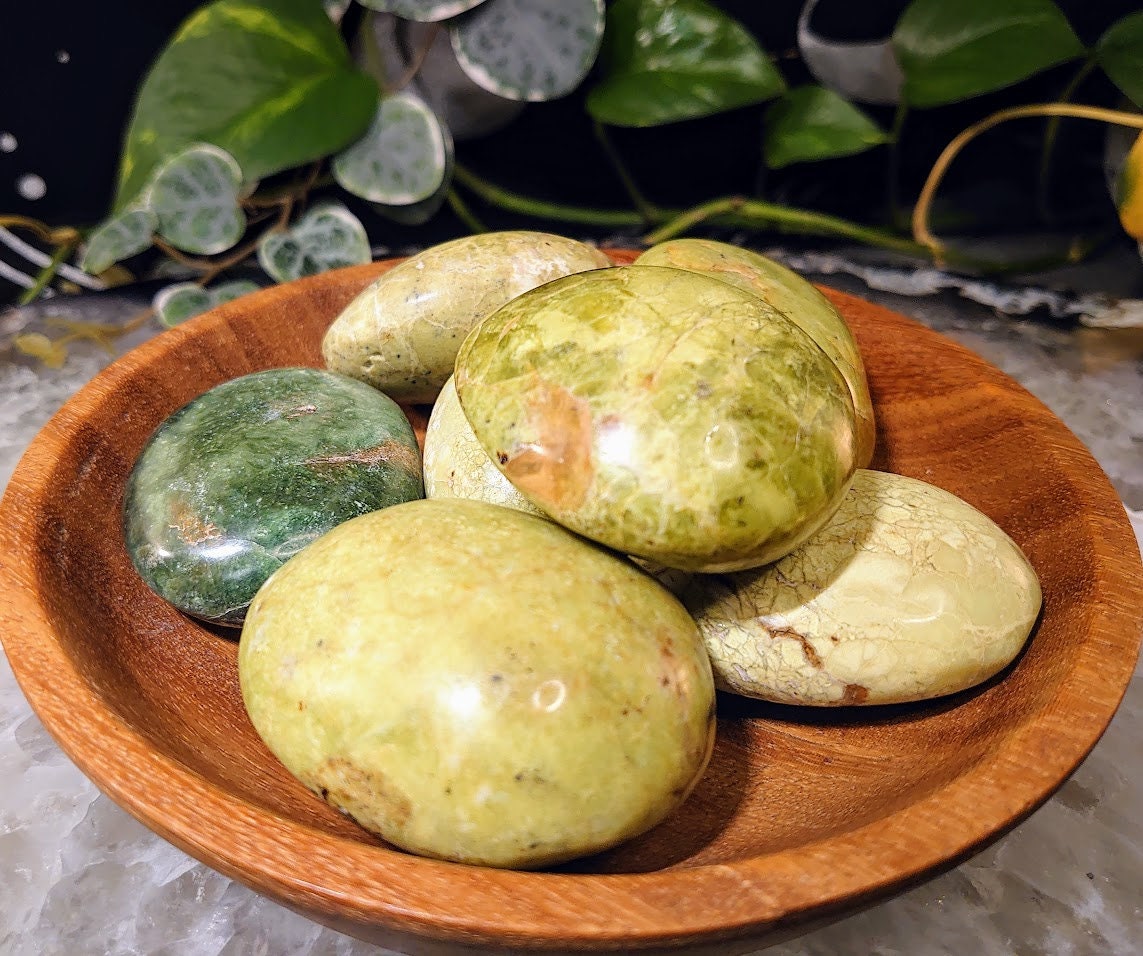 Green Opal Small Palmstones from Madagascar for Crystal Healing/ Reiki/ Meditation/ Crystal & Mineral Collectors