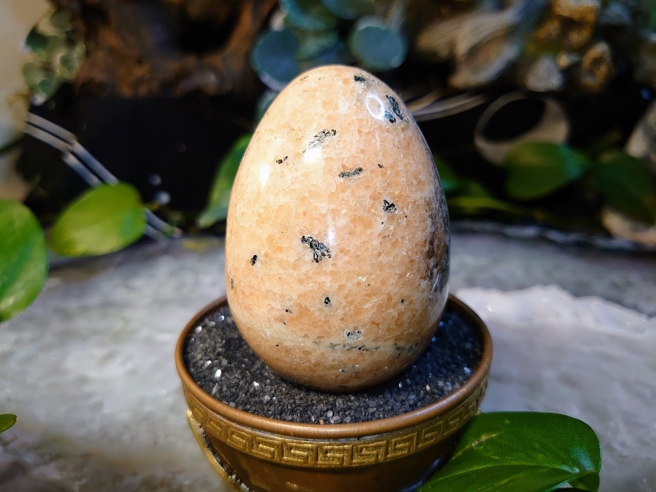 3" Orange Calcite Egg from Madagascar for Crystal Healing/ Gemstone Home Decor / Meditation