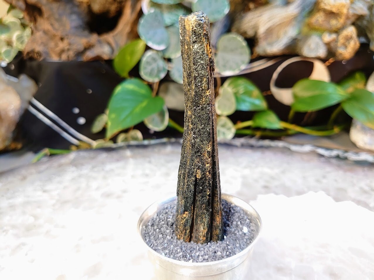 4" Black Aegirine Rod/Wand from Malawi, Africa for Crystal Healing / Home and Altar Decor / Negative Protection