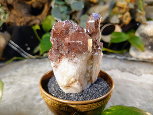 234g Blood Red Hematoid Quartz Cluster with Dark Phantoms from Zambia for Home and Altar Decor / Collection / Energy