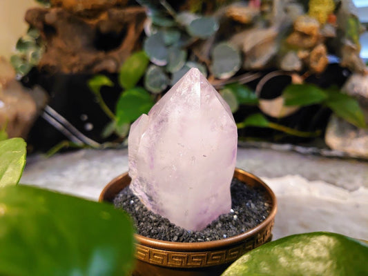 132g Brandberg Quartz/Amethyst Point with Double Enhydro from Erongo, Namibia for Collection / Crystal Healing