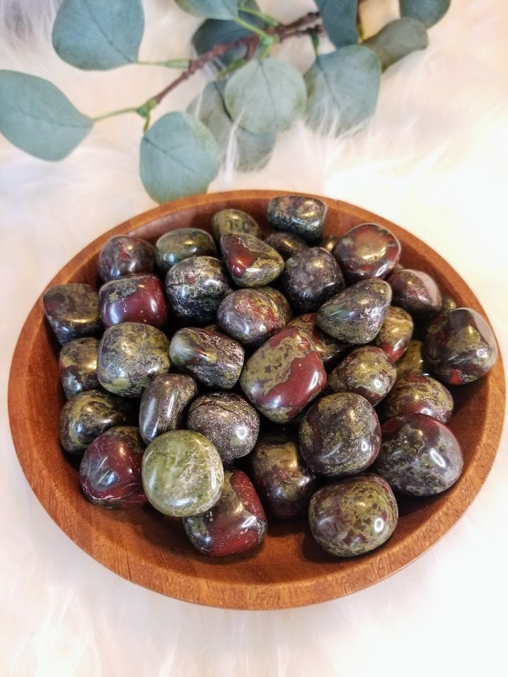 Tumbled Dragonstone/Bloodstone / Polished Pebble for Crystal Healing & Grids / Reiki / Meditation / Energy Work / Gifts