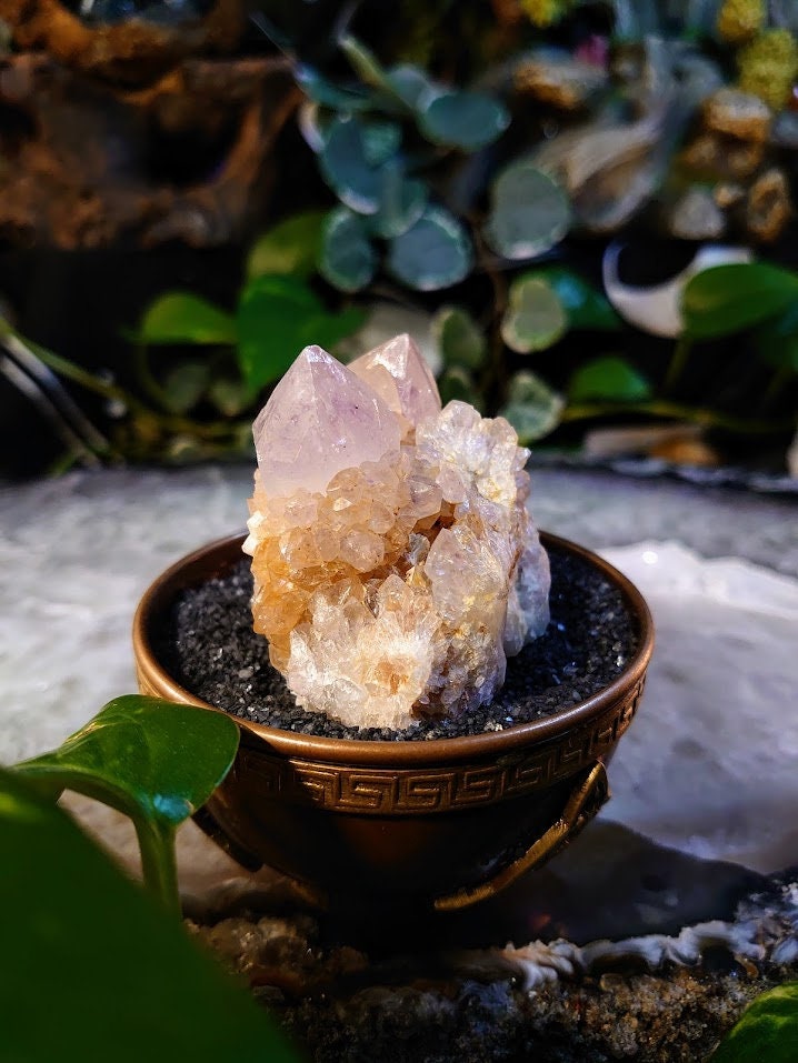 148g Spirit Quartz Cluster from ZA / Cactus Quartz / Spirit Amethyst for Crystal Healing / Meditation/ Reiki / Gifting