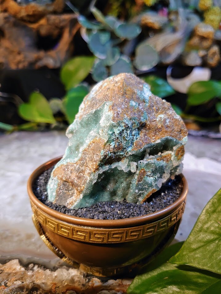 164g Natural Chrysocolla with Druzy on Matrix for Home and Altar Decor / Energy Work / Crystal Healing / Collection / Gifting for Her & Him