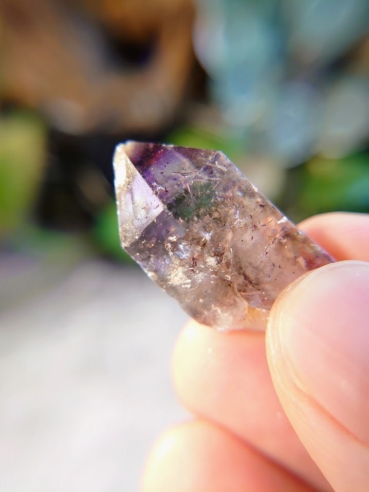 10.1g Shangaan Amethyst with Hematite and Phantom from Zimbabwe for Collection/ Crystal Healing/ Meditation/ Jewelcrafting/ Gifting