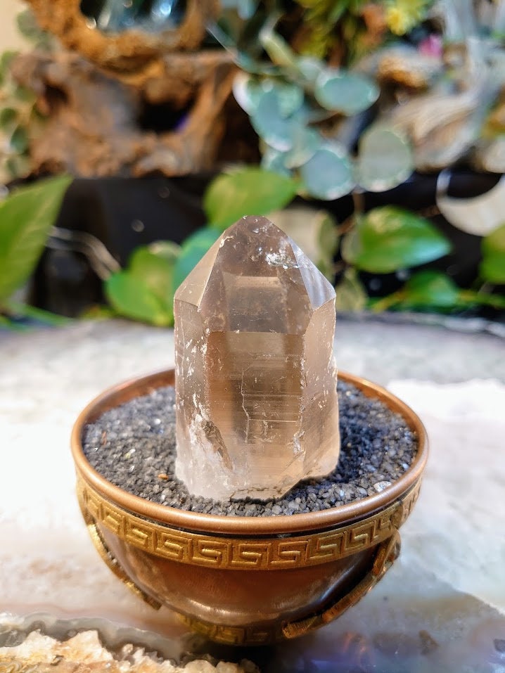 89.2g Natural Smoky Citrine Self Standing Generator from Minas Gerais, Brazil for Crystal Healing / Grid Creation / Home and Altar Decor