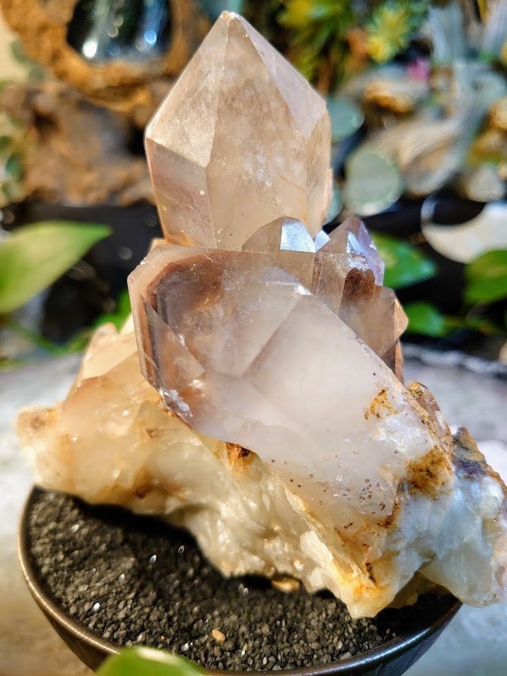 636g Hematoid Quartz Cluster with Phantoms from Karoi, Zimbabwe for Home and Altar Decor / Collection / Energy