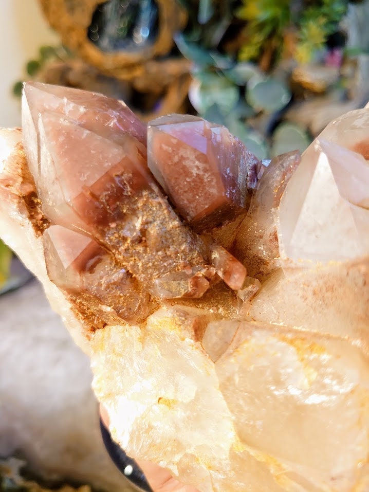 560g Red Hematoid Quartz Cluster with Phantoms from Karoi, Zimbabwe for Home and Altar Decor / Collection / Energy