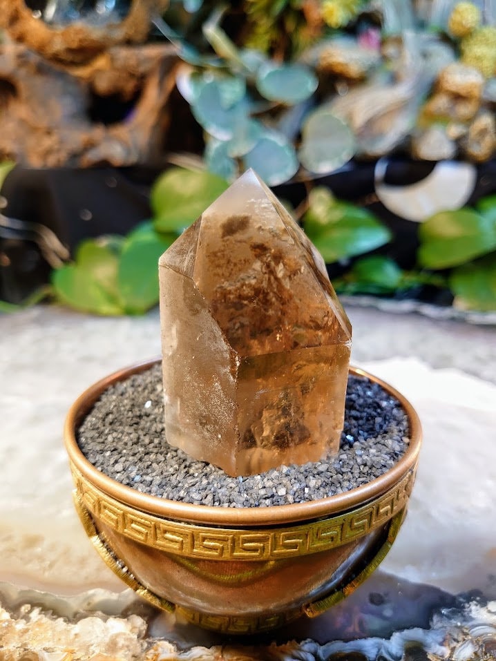 120g Natural Smoky Citrine Self Standing Generator from Minas Gerais, Brazil for Crystal Healing / Grid Creation / Home and Altar Decor