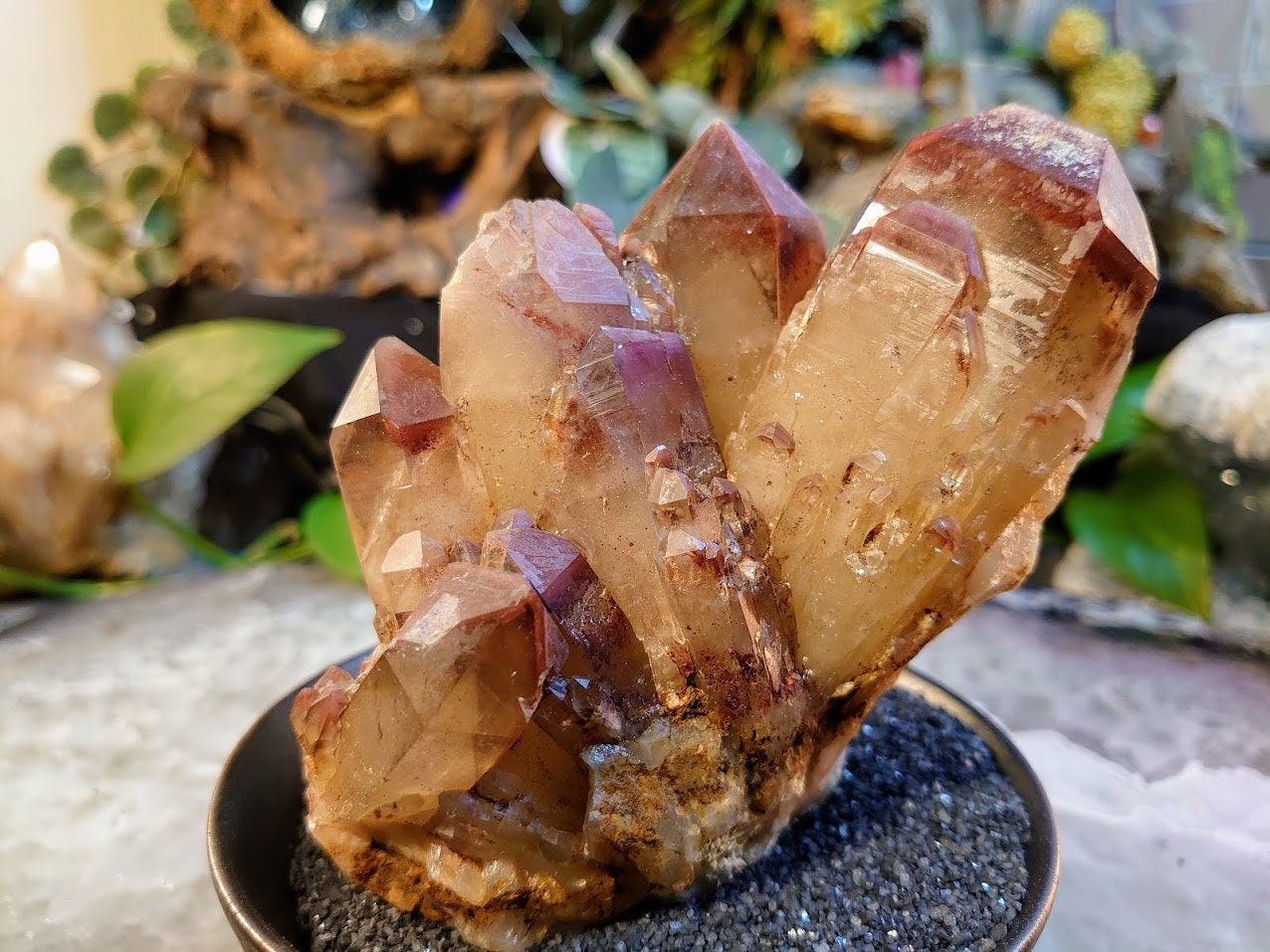 494g Red Hematoid Quartz Cluster with Phantoms and Shovel Tip from Karoi, Zimbabwe for Home and Altar Decor / Collection / Energy