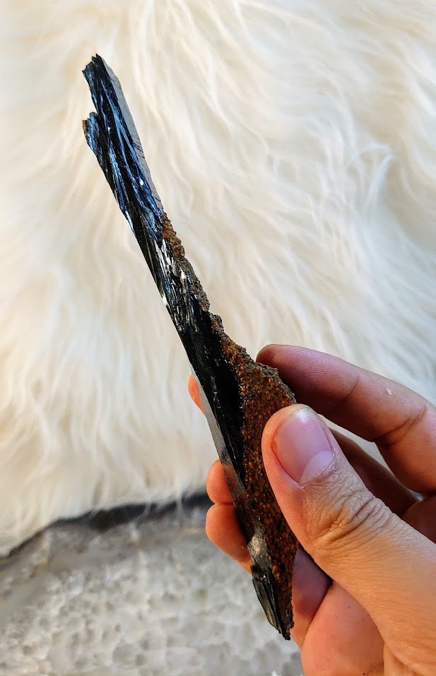 7 1/4" Green Vivianite Wand/Rod from Brazil for Crystal Healing / Mediation / Collection / Home & Altar Decor