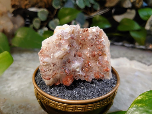 152g Fire Quartz Cluster with Phantoms / Hematoid Quartz for Crystal Healing / Meditation / Reiki / Home and Altar Decor