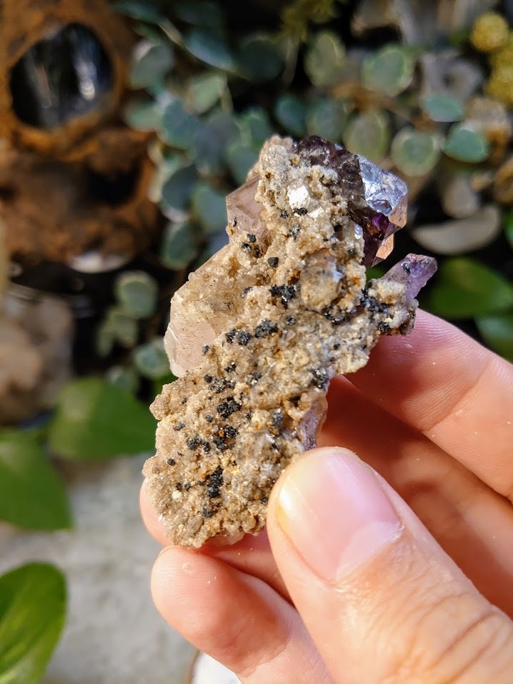 84.6g Chibuku Smoky Amethyst Cluster with Lepidocrocite from Zimbabwe for Collection / Crystal Healing/ Meditation/ Jewelcrafting / Gifting