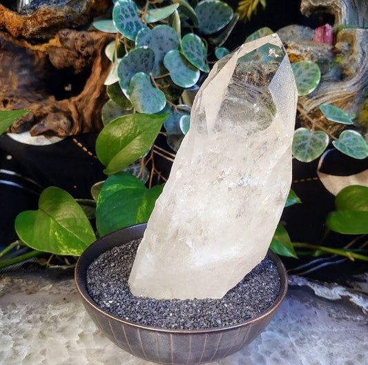 765g Clear Lemurian Quartz Point from Minas Gerais, Brazil for Crystal Healing / Meditation / Altar Decor