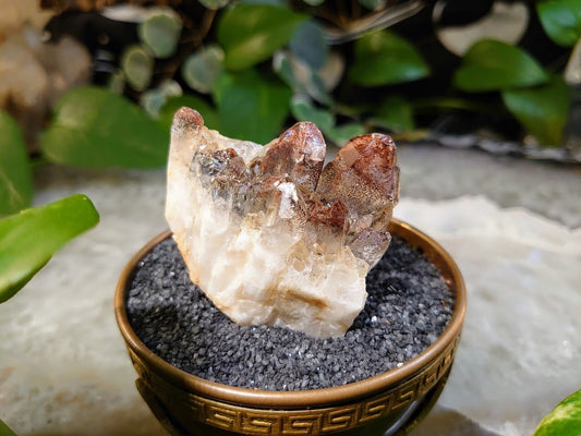 77.6g Fire Quartz Cluster with Phantoms / Hematoid Quartz for Crystal Healing / Meditation / Reiki / Home and Altar Decor