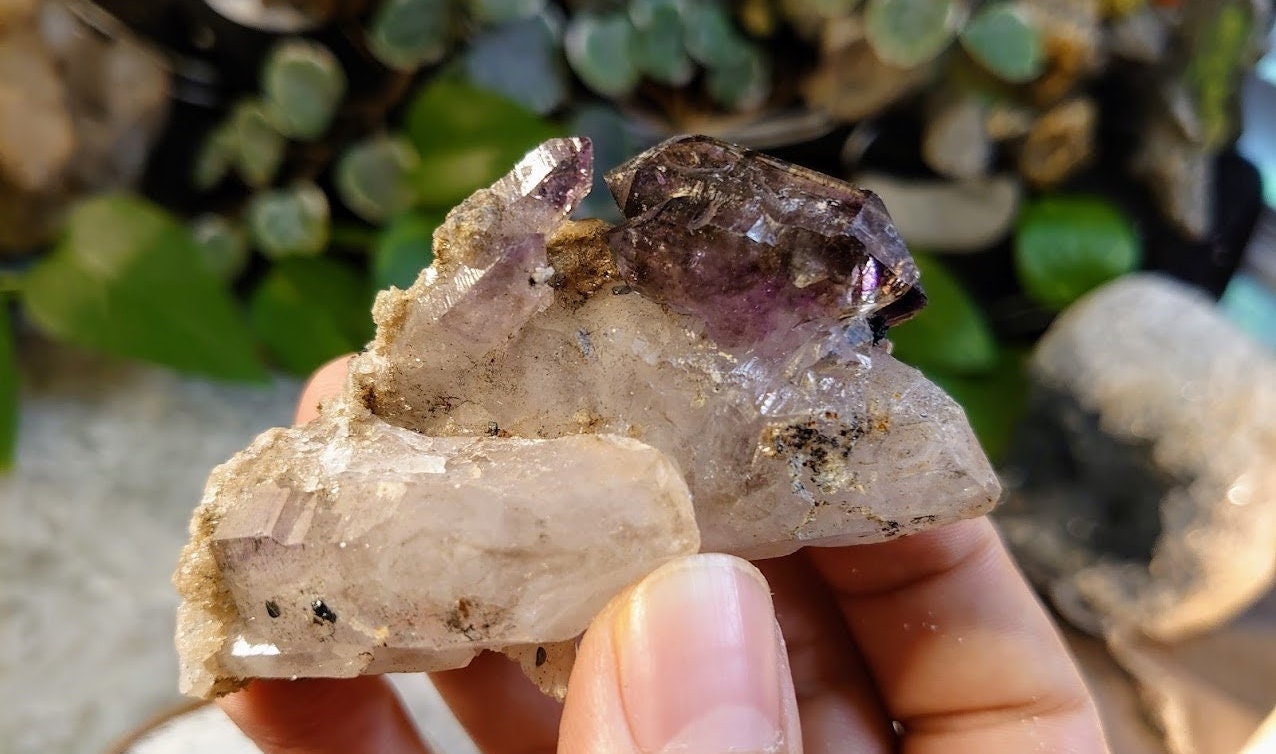 84.6g Chibuku Smoky Amethyst Cluster with Lepidocrocite from Zimbabwe for Collection / Crystal Healing/ Meditation/ Jewelcrafting / Gifting