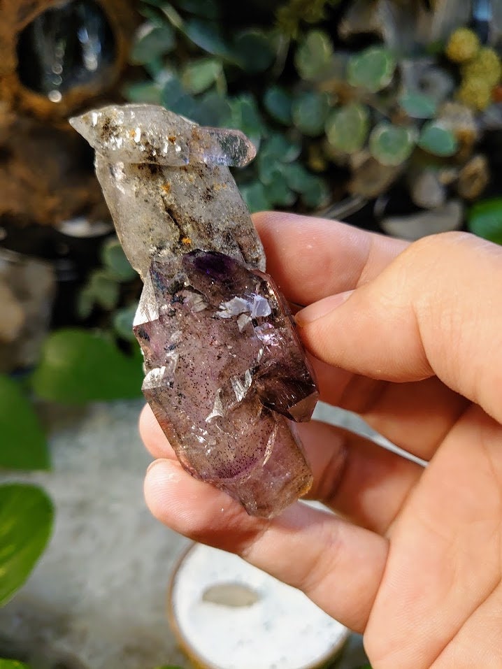 59.1g Chibuku Smoky Amethyst Scepter with Lepidocrocite from Zimbabwe for Collection / Crystal Healing/ Meditation/ Jewelcrafting / Gifting