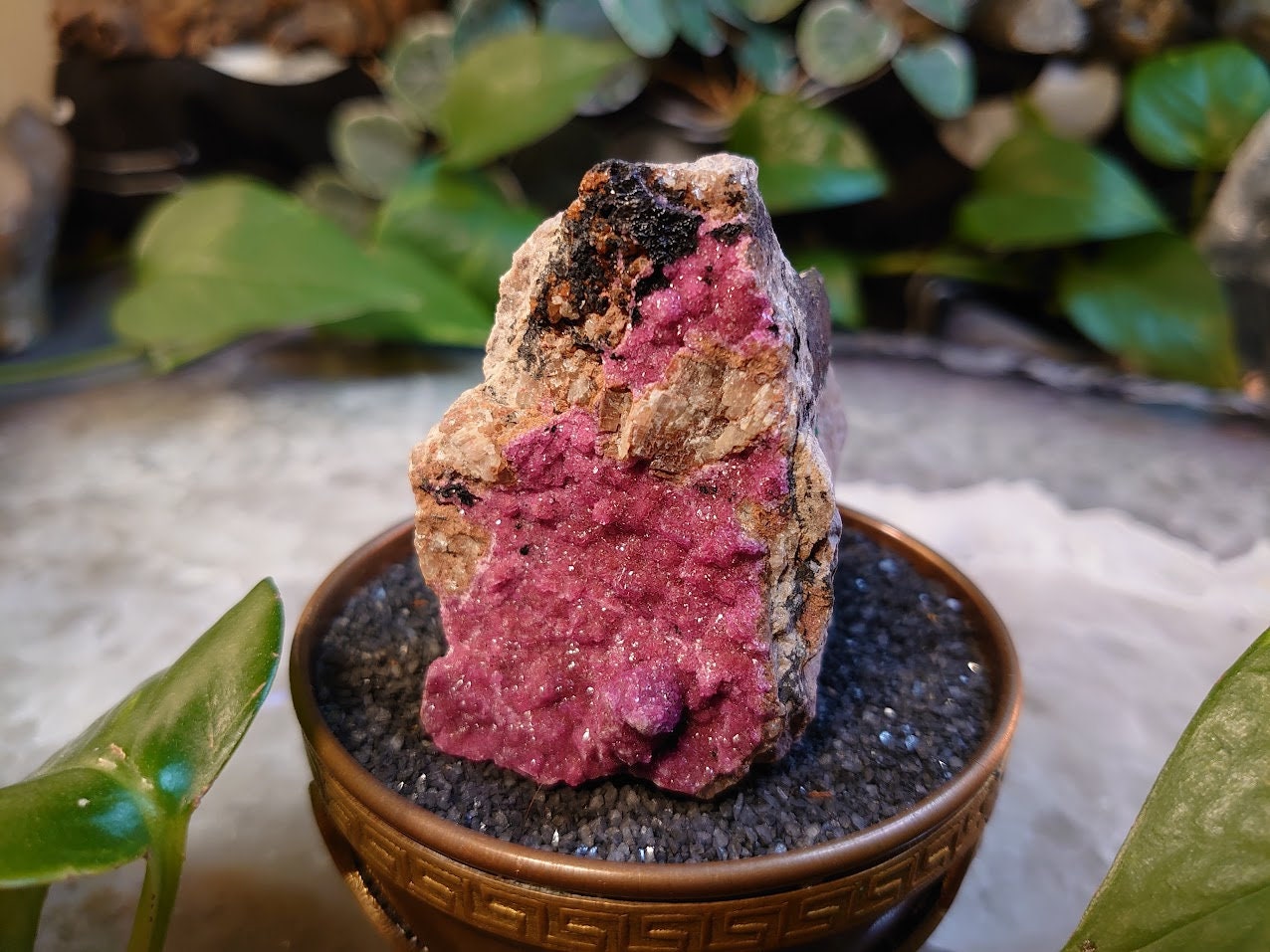 111.1g Natural Cobaltoan Calcite on Matrix with Malachite Inclusions / Salrose for Crystal Healing / Collection / Gifting for Her & Him