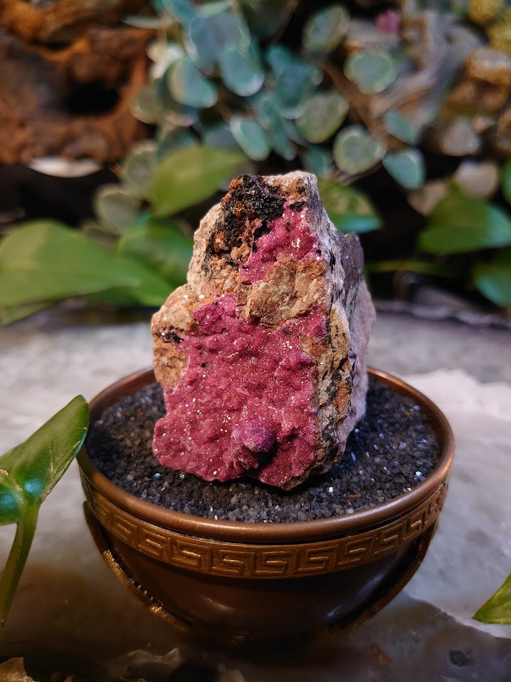 111.1g Natural Cobaltoan Calcite on Matrix with Malachite Inclusions / Salrose for Crystal Healing / Collection / Gifting for Her & Him