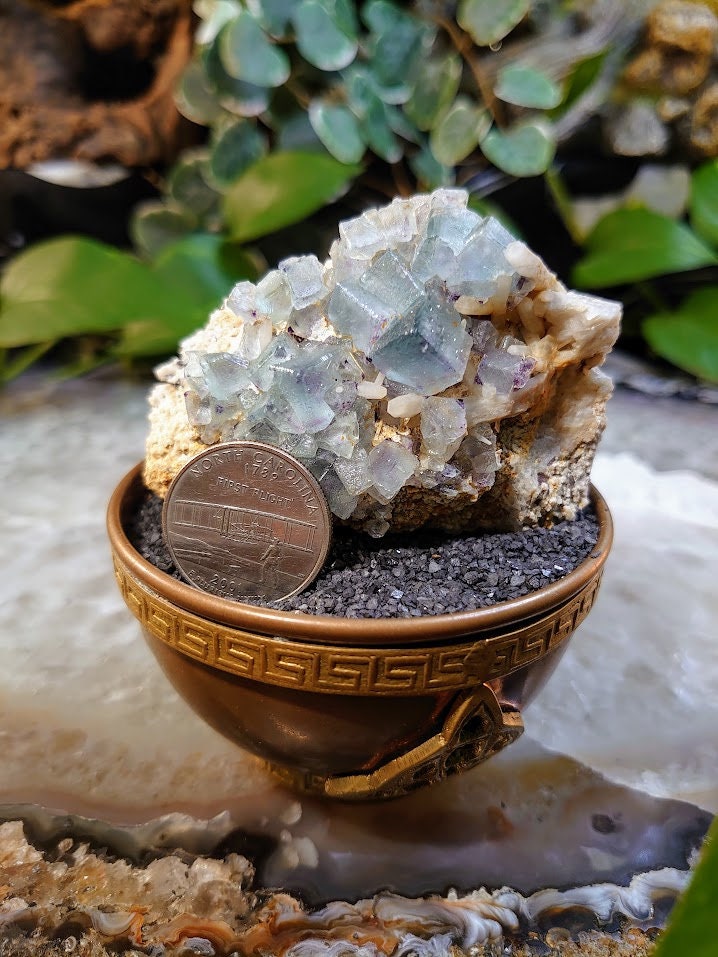 123g Brandberg Mountain Fluorite and Quartz Specimen from Namibia for Collection / Home and Altar Decor / Reiki / Meditation