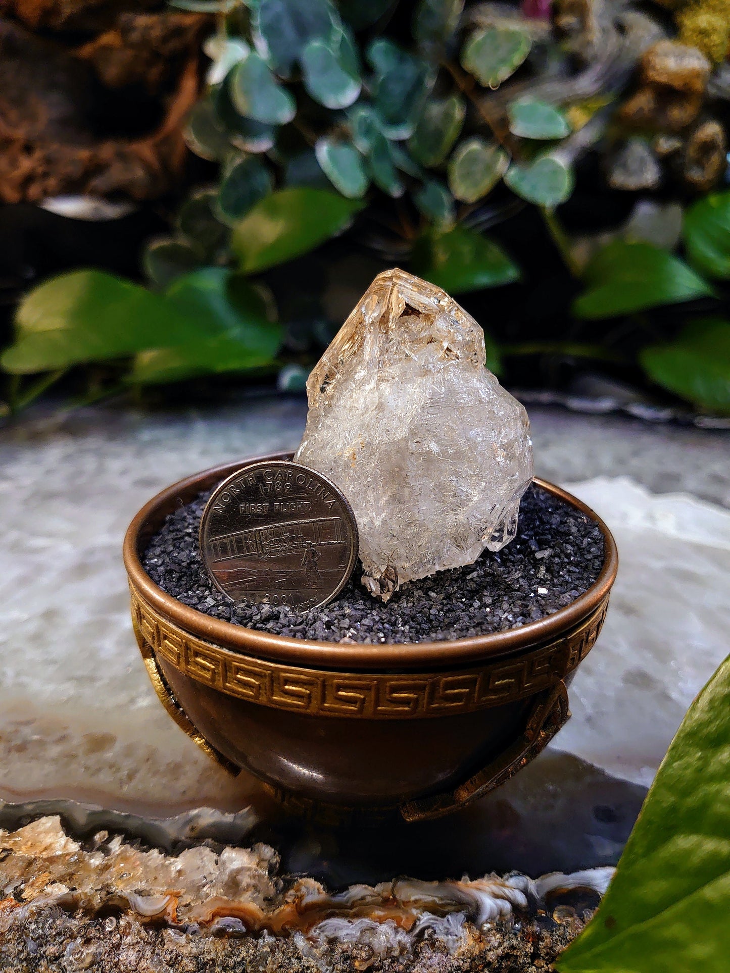 59.8g Double Terminated Skeletal Window Quartz Point from Pakistan for Crystal Grids / Collection